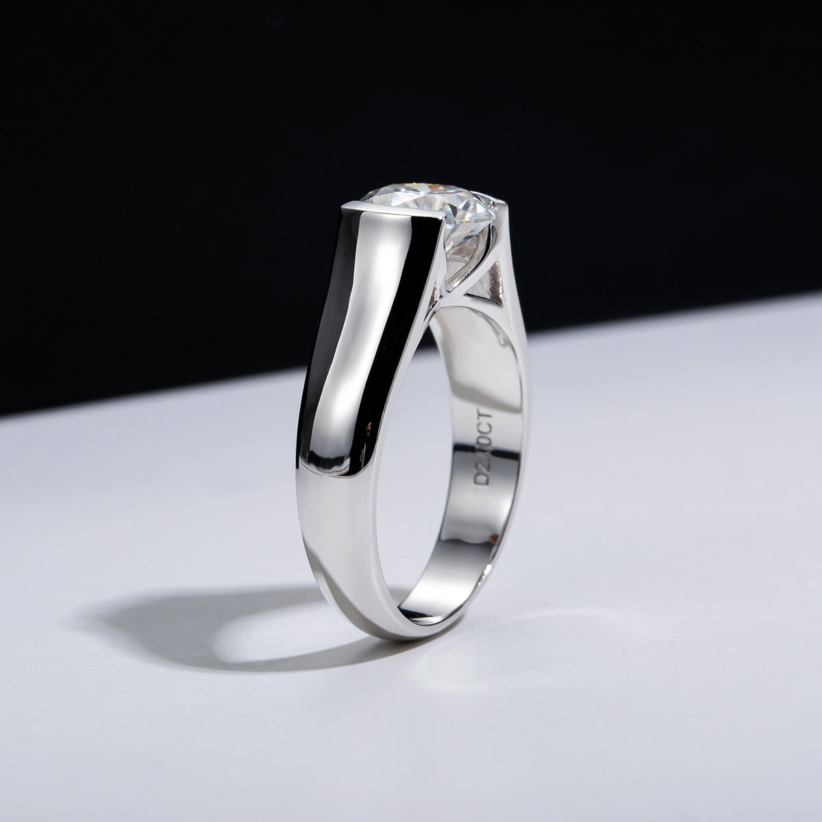 "Ace" 1/1.5ct Moissanite Bezel Ring