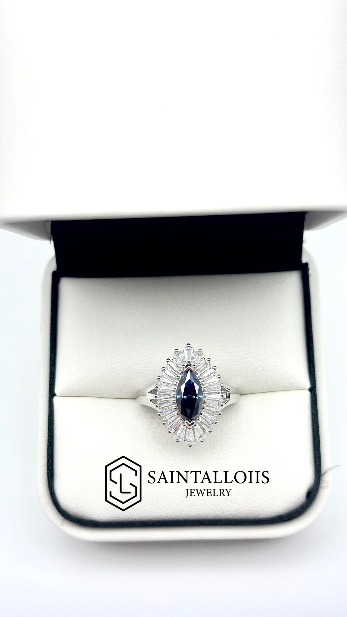 "Ena" 1ct Colorful Marquise Cut Moissanite Ring S925