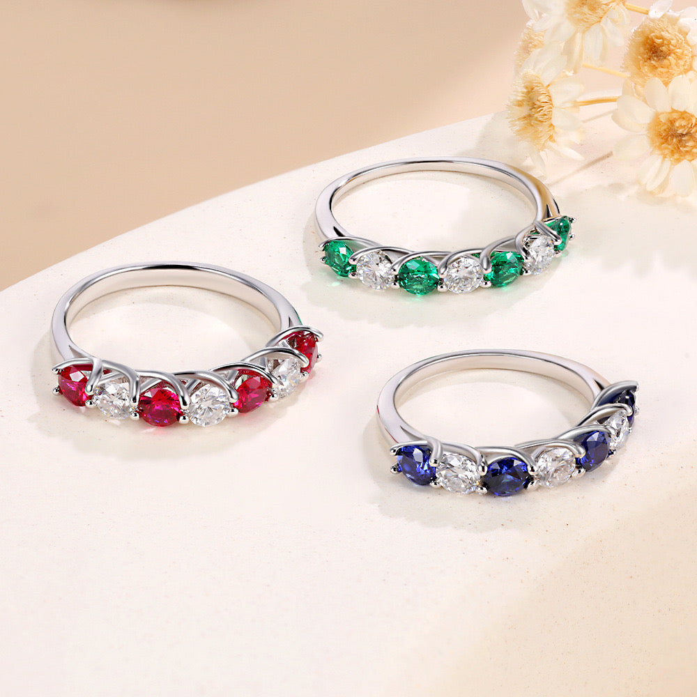 "Colorful Dipper X" Moissanite Ring Band S925