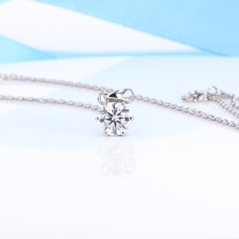 Classic Six Prong 3ct Moissanite Necklace