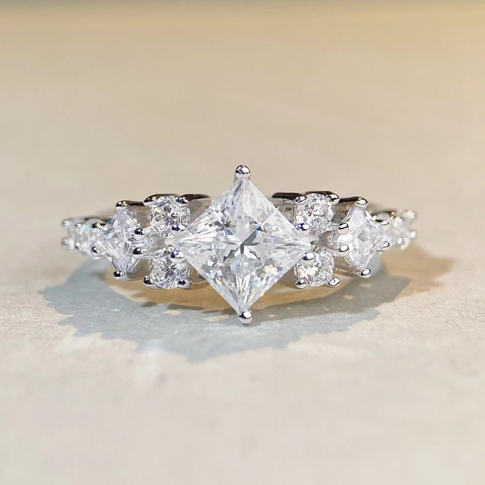 "Star" 1.2ct Princess Cut Moissanite Ring