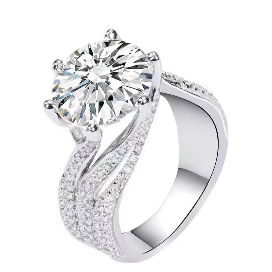 "Baron" 5ct Moissanite Round Cut Engagement Ring