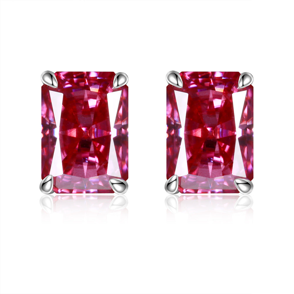 1ct Radiant Cut Moissanite Earring Studs (6 colors)
