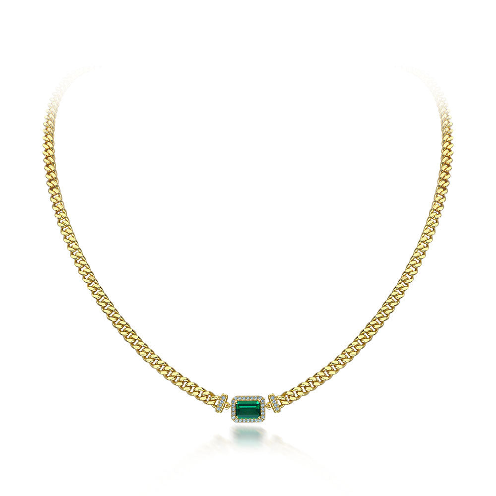"Jade" Lab-Grown Emerald Necklace
