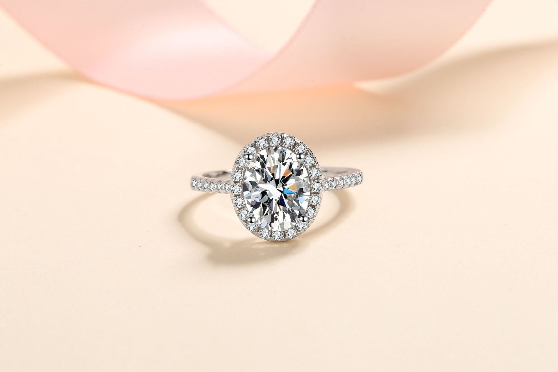 "Aria" 1ct/2ct Oval Cut Moissanite Ring