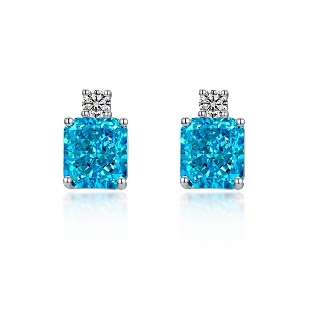 "Sunny" 4ct Radiant Cut High Carbon Earrings
