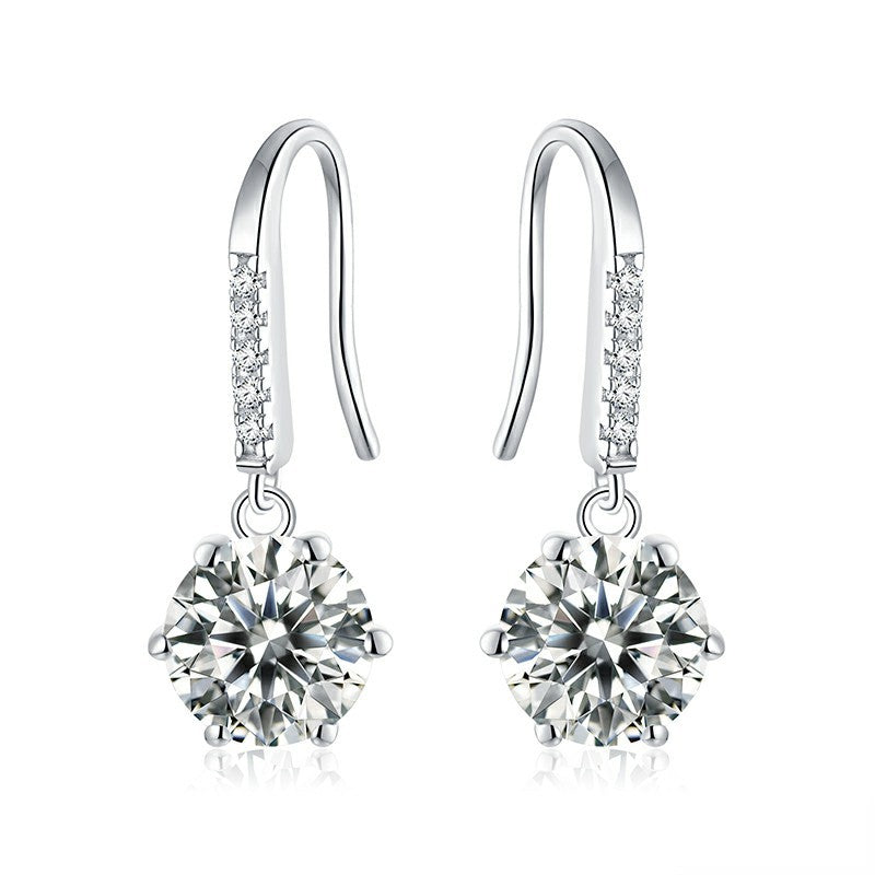 The Classic Series-1ct Moissanite Dangling Earrings
