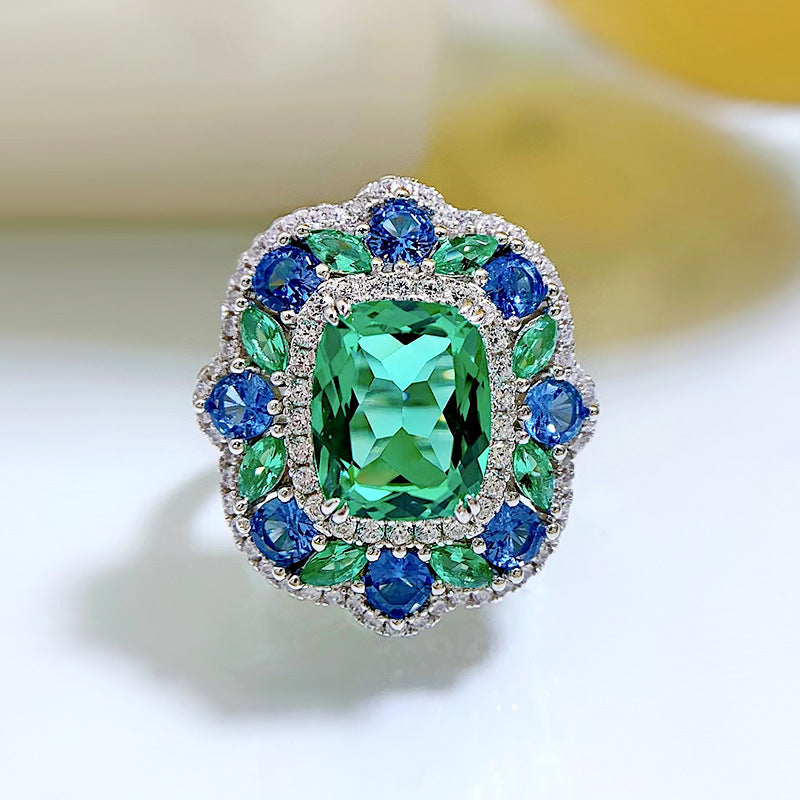 "The Secret Garden " 4ct Emerald Cut Ring