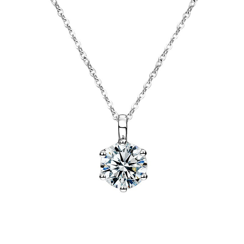 Classic Six Prong 3ct Moissanite Necklace