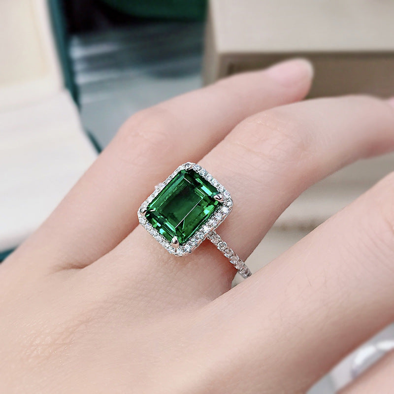 "Jade "3ct Emerald Cut High Carbon Ring