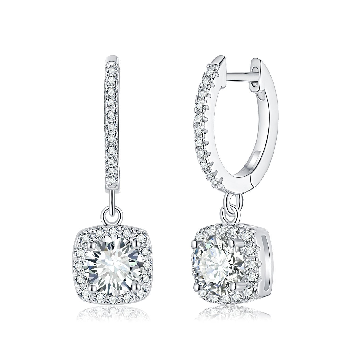 The Classic Series-1ct Moissanite Dangling Earrings