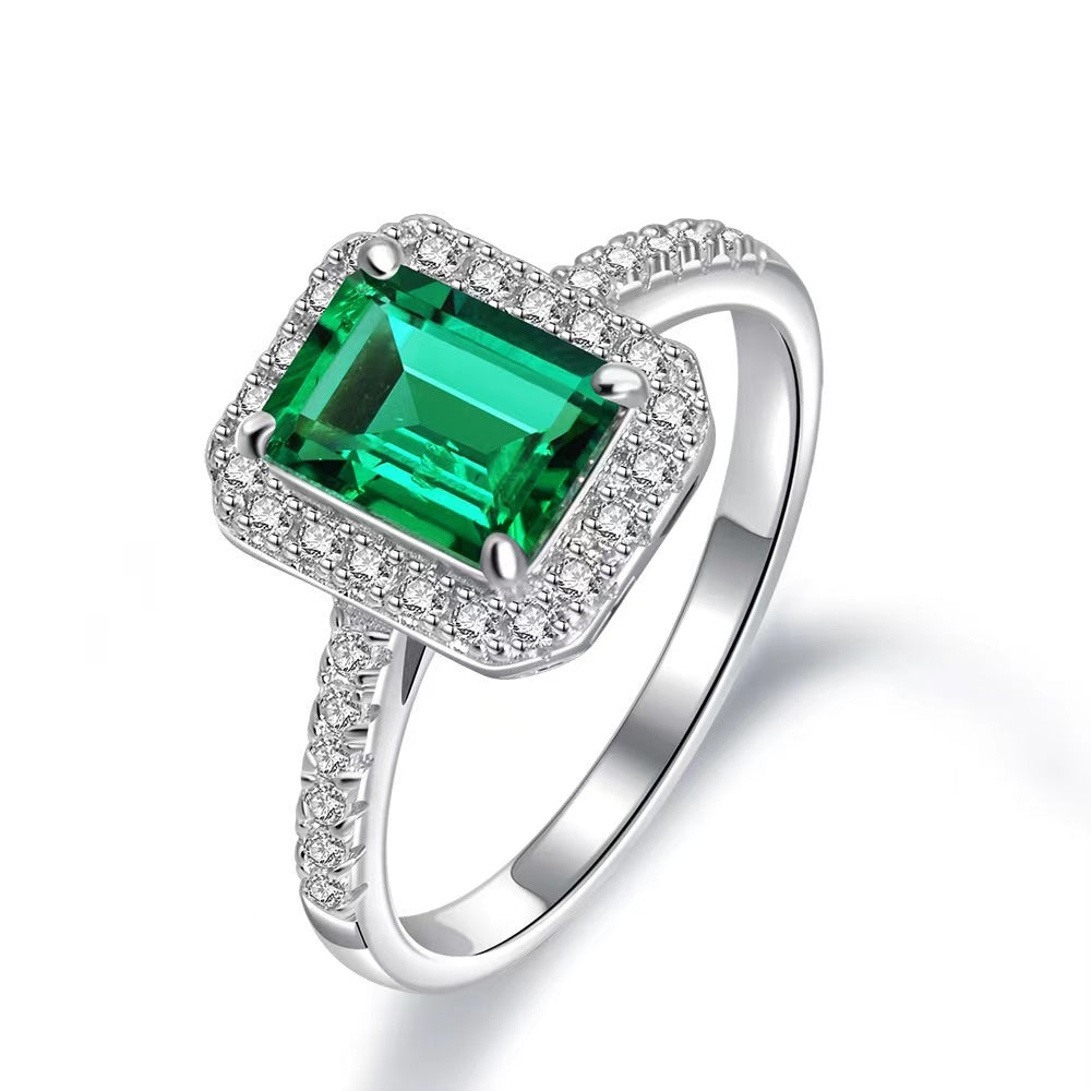 "Jade "3ct Emerald Cut High Carbon Ring