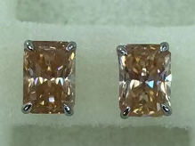 1ct Radiant Cut Moissanite Earring Studs (6 colors)