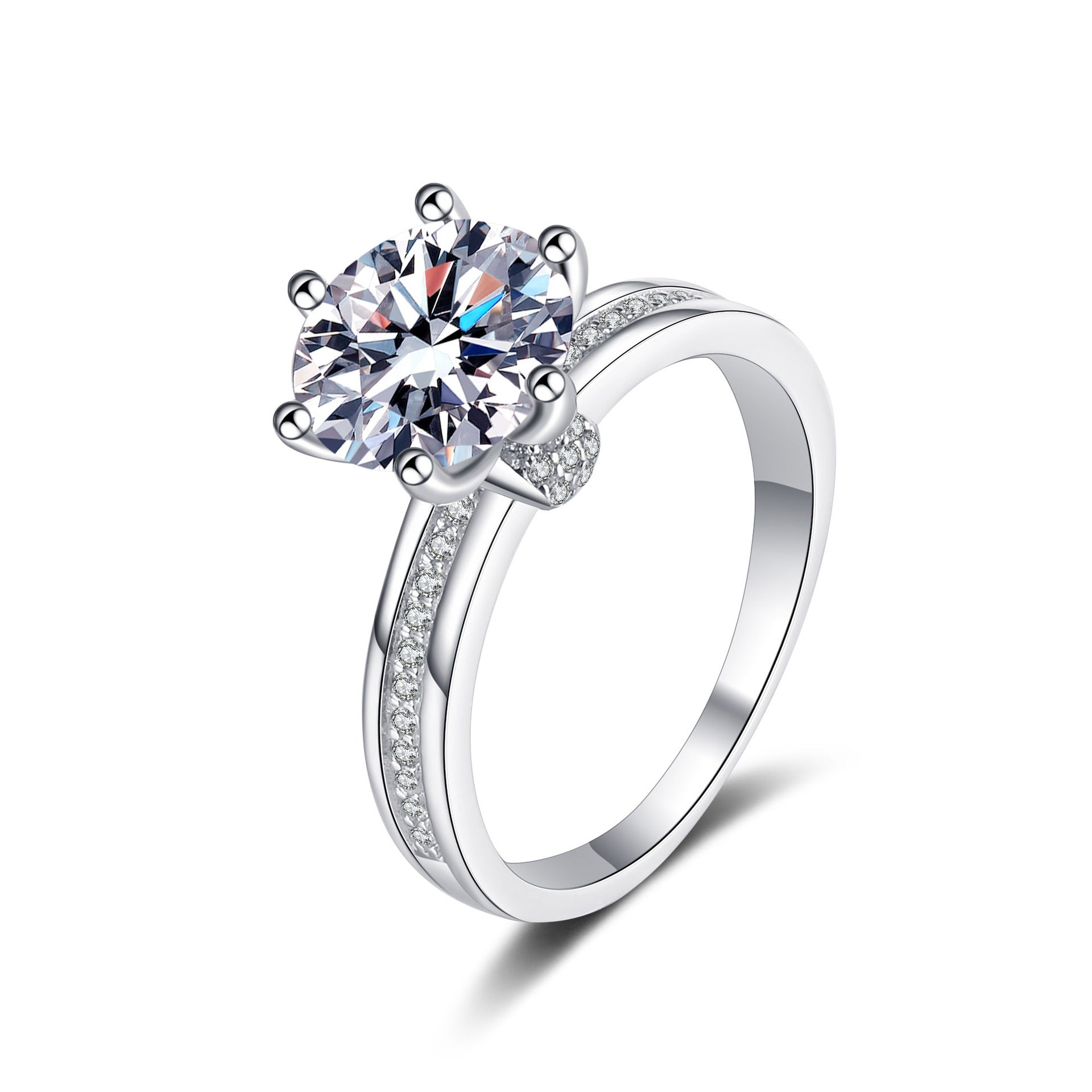 "Coco" 3ct Round Cut Moissanite Ring