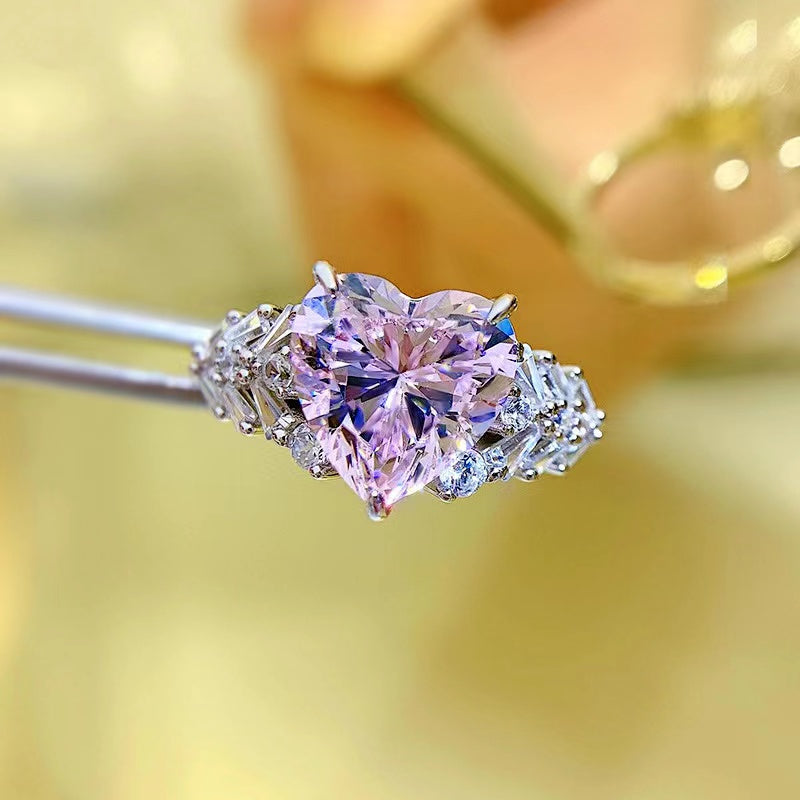 "Joy" Heart Cut High Carbon Ring