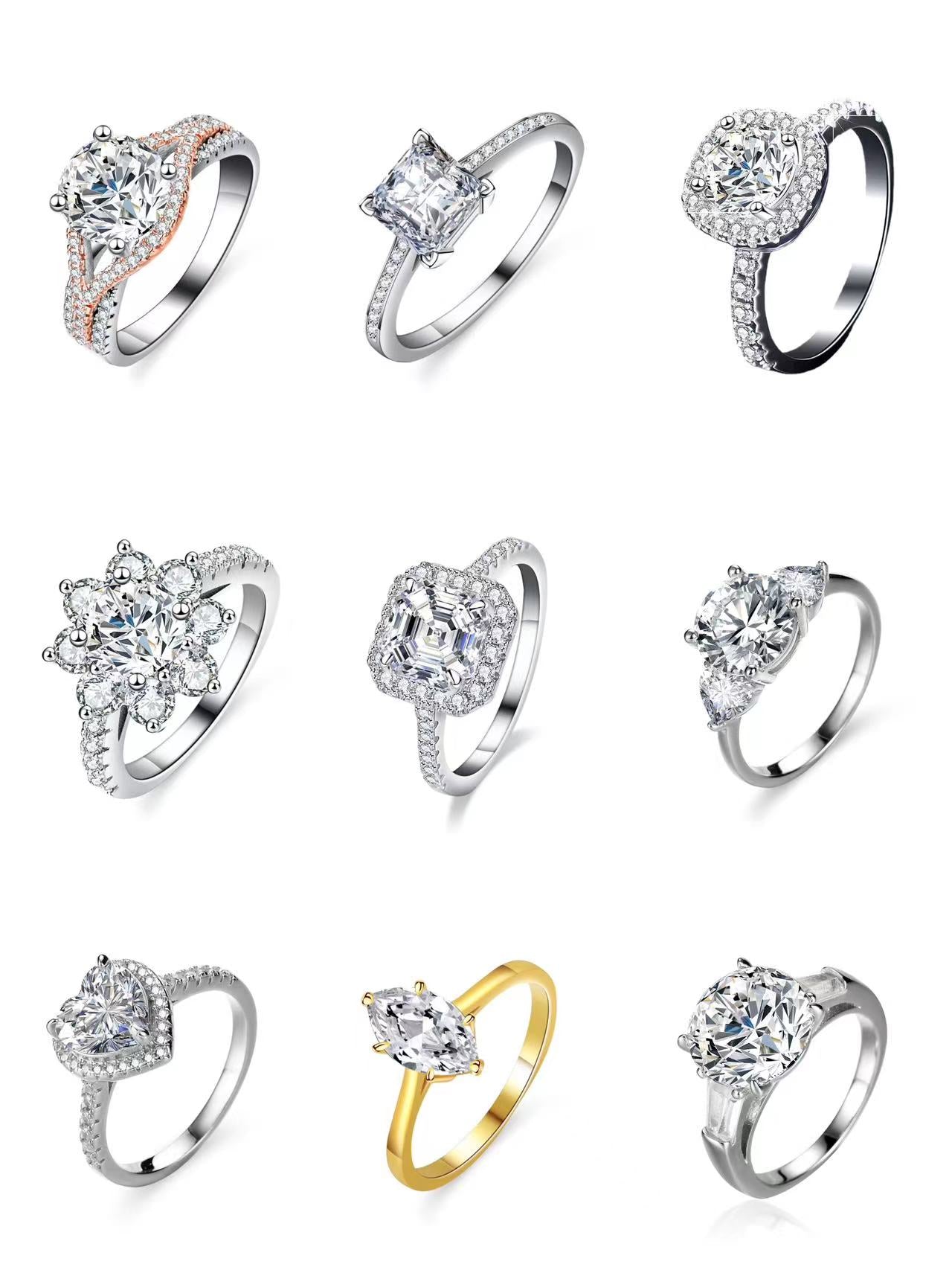 Cross Rainbow "Pick your own ring" moissanite rings