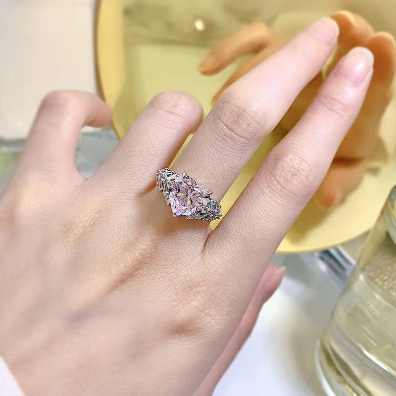 "Joy" Heart Cut High Carbon Ring
