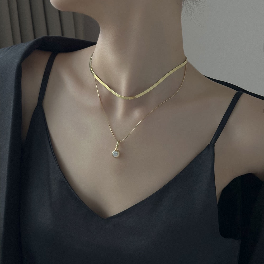 "Saskia" 1ct Round Cut Moissanite Necklace