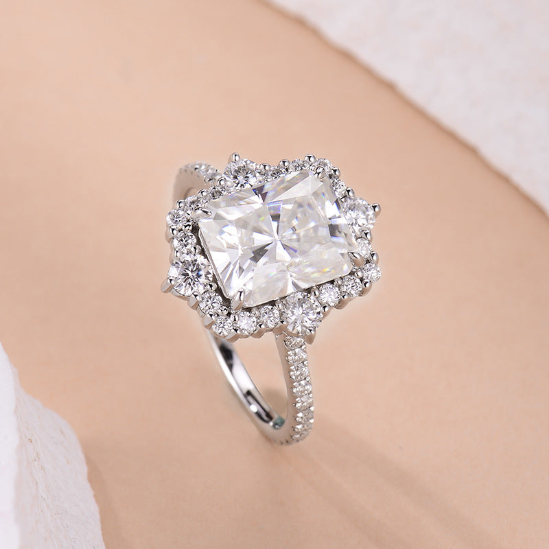 Pre "Iris" 4ct Radiant Cut Moissanite Ring