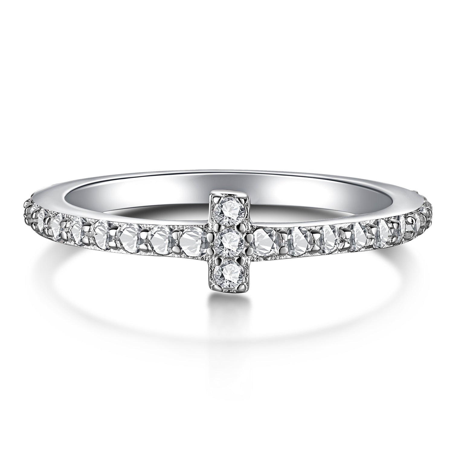 "Cross" Moissanite Ring Band