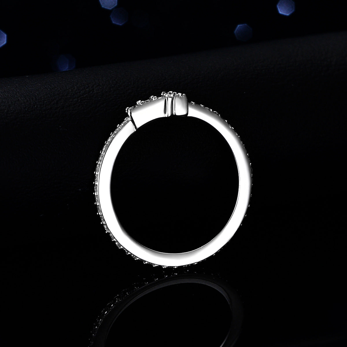 "Cross" Moissanite Ring Band