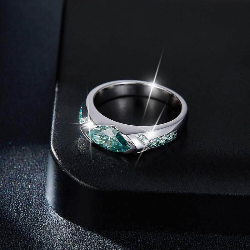 "Rome" 1ct Ice Blue Moissanite Ring
