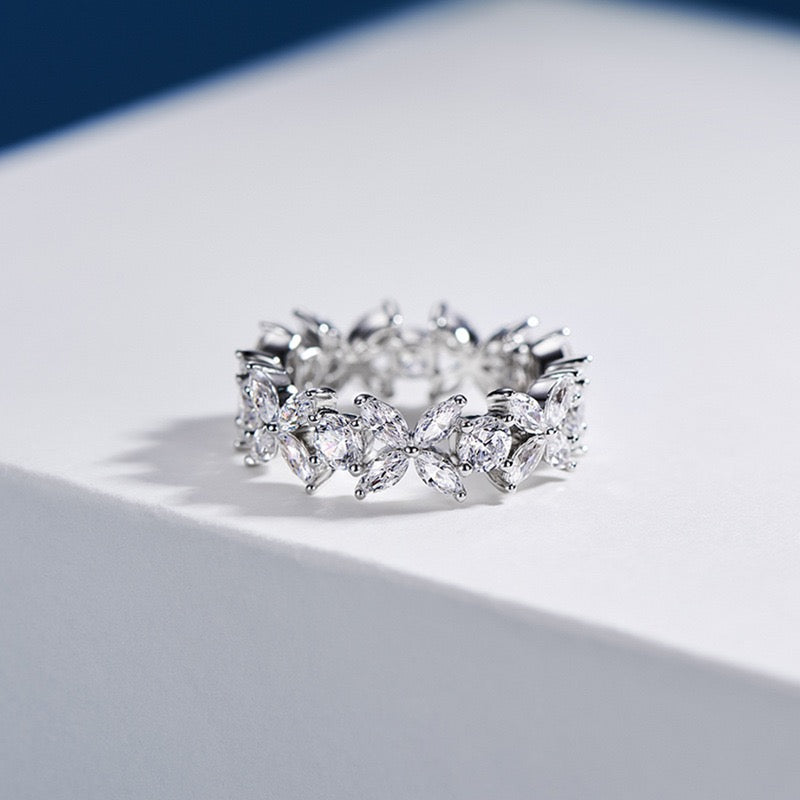 "Eve" Full Moissanite Wedding Band S925