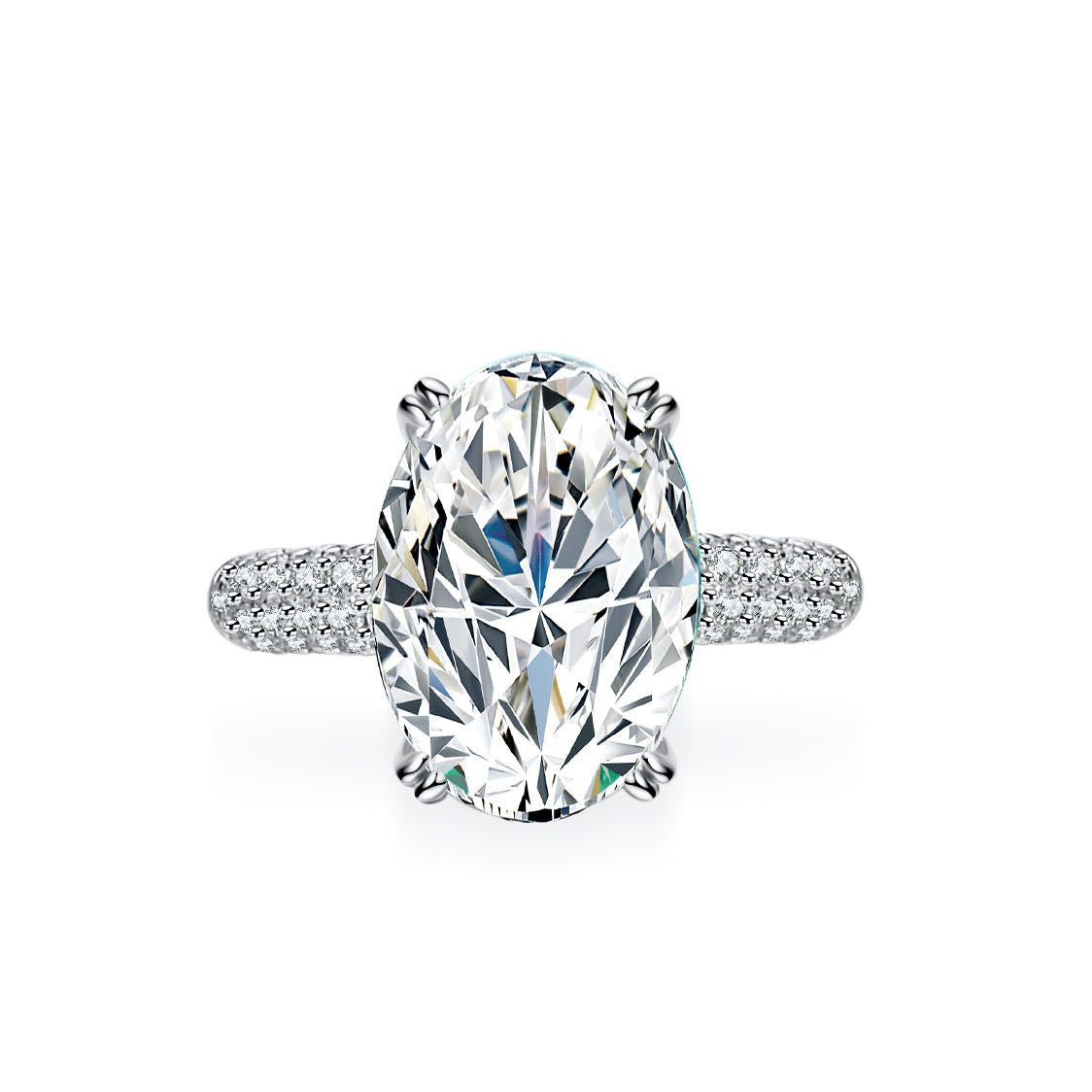 "Paige" 8ct Elongate Oval Full Moissanite Ring S925