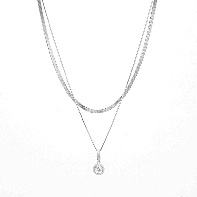 "Saskia" 1ct Bezel Setting Chain Moissanite Necklace