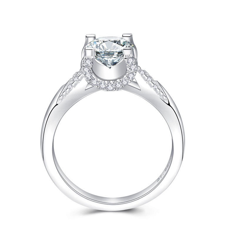 "Torin" 1/2ct Moissanit U-Pavé-Ring S925