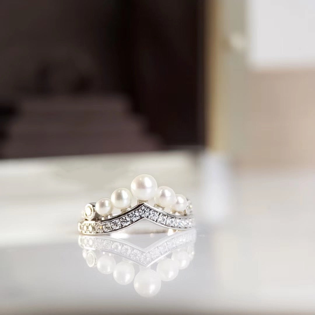 "Pearl" Full Moissanite V-Band S925
