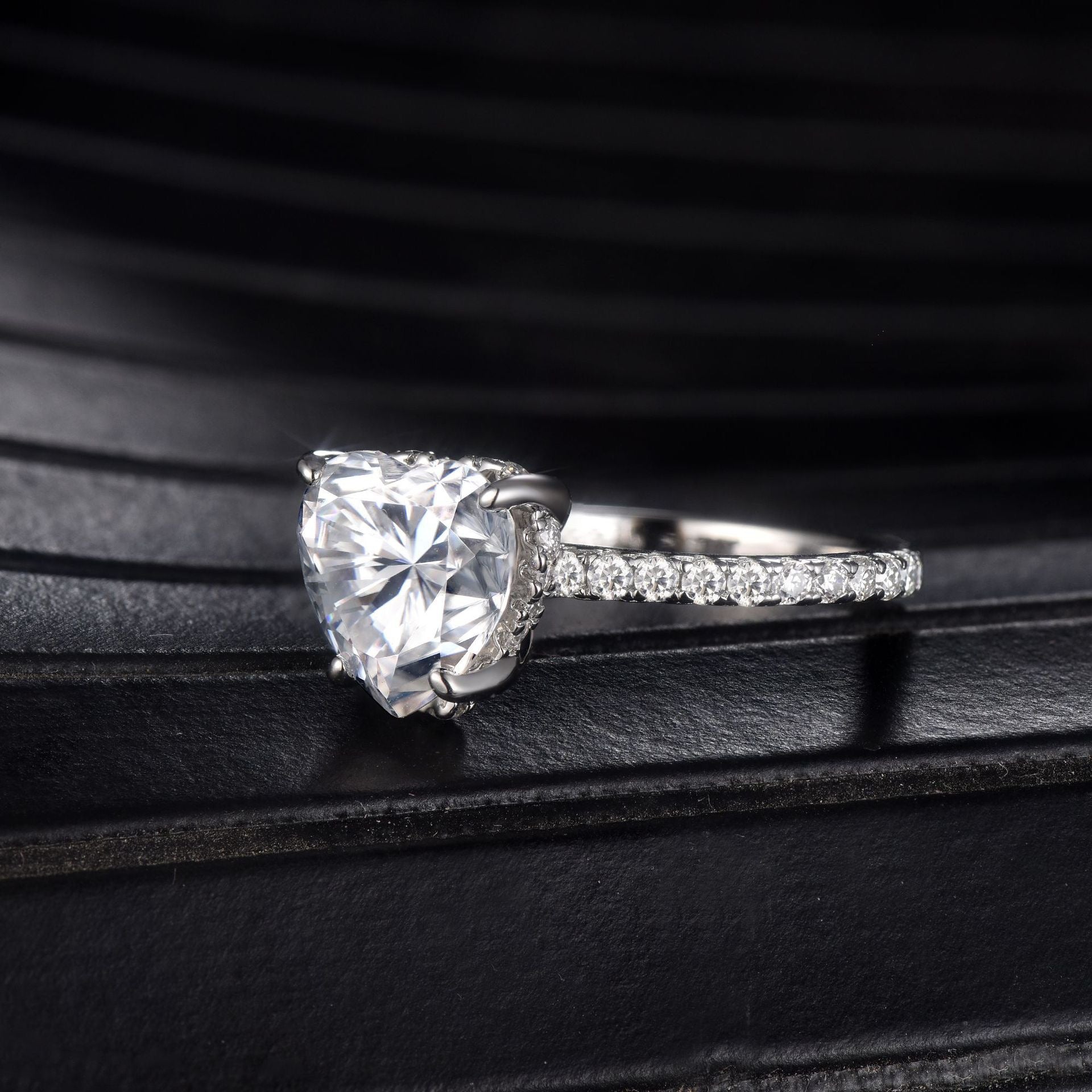 Pre "Cupid" 4ct Heart Cut Moissanite Ring