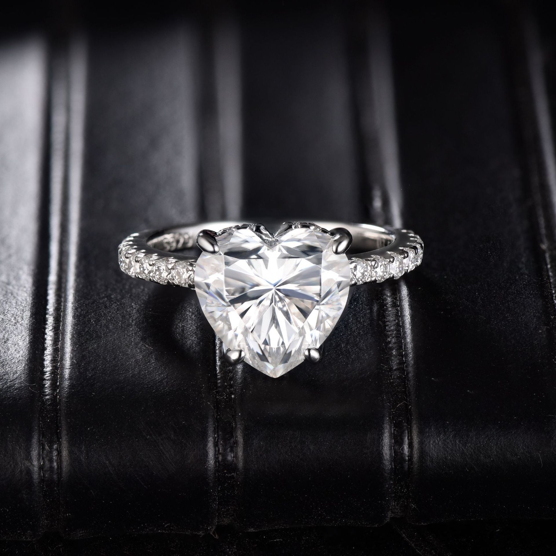 Pre "Cupid" 4ct Heart Cut Moissanite Ring