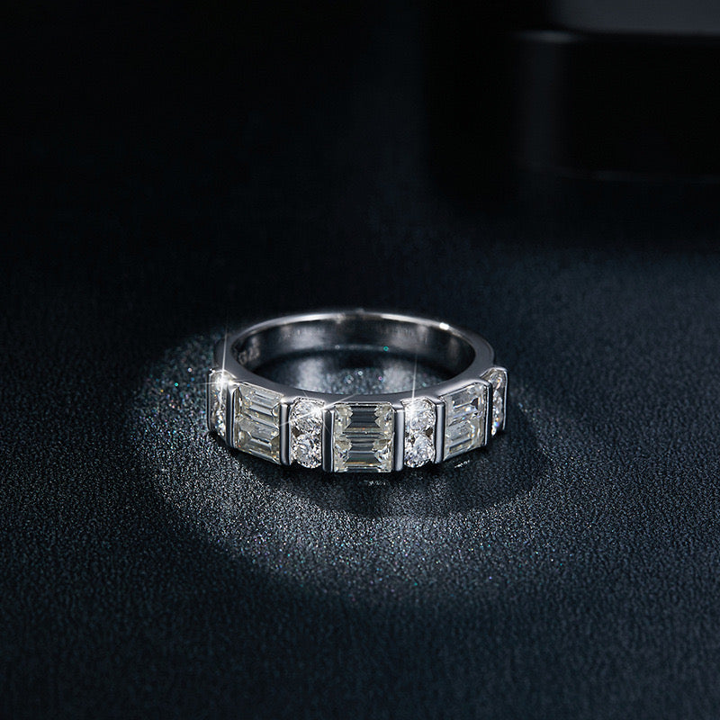 "Cece" Emerald Cut Moissanite Band