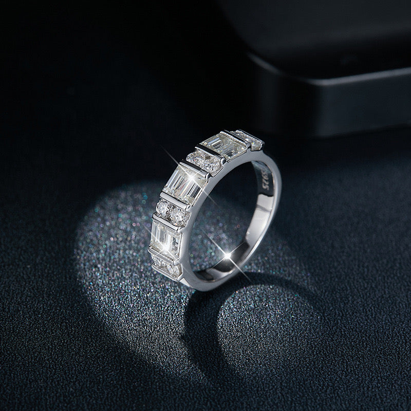 "Cece" Emerald Cut Moissanite Band