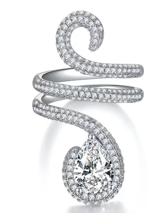 Mia 3ct pear cut Moissanite ring S925