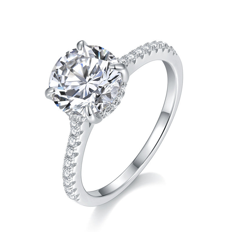 "Lola" 1/2/3/4ct Round Cut Moissanite Ring S925