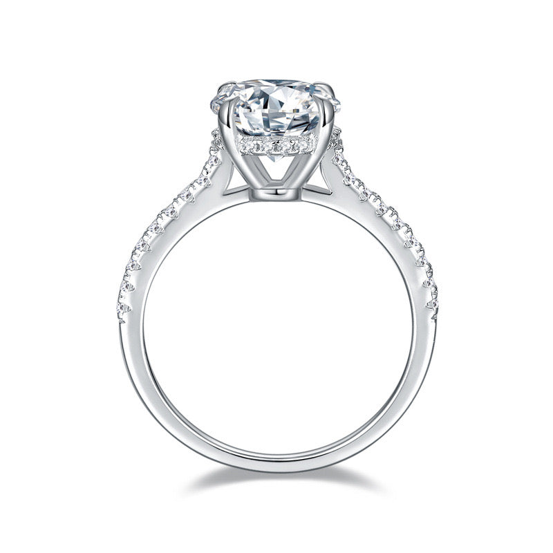 "Lola" 1/2/3/4ct Round Cut Moissanite Ring S925