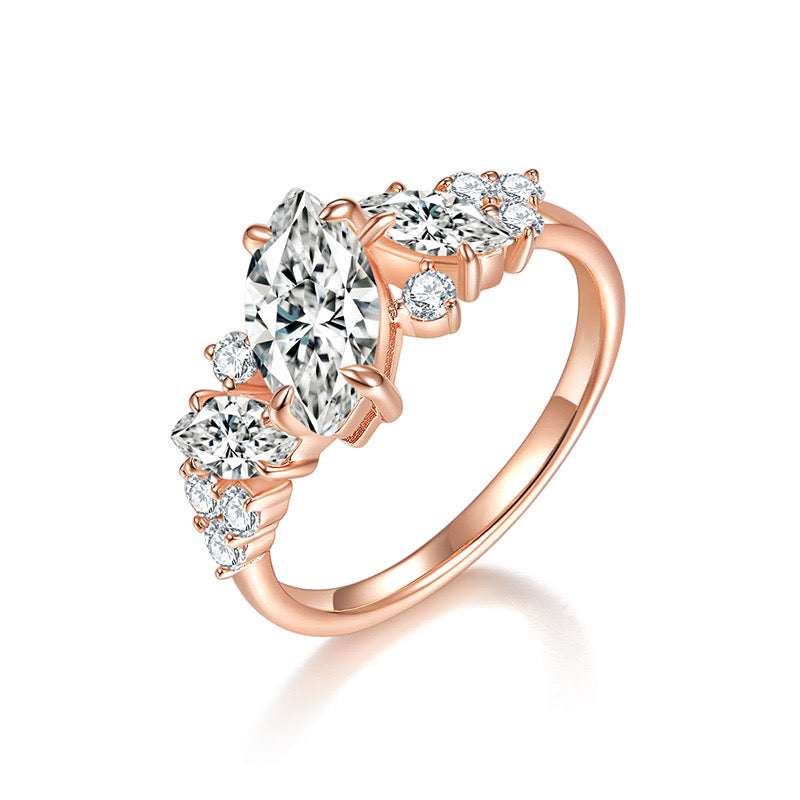 "Seren" 1ct Marquise Full Moissanite Ring S925