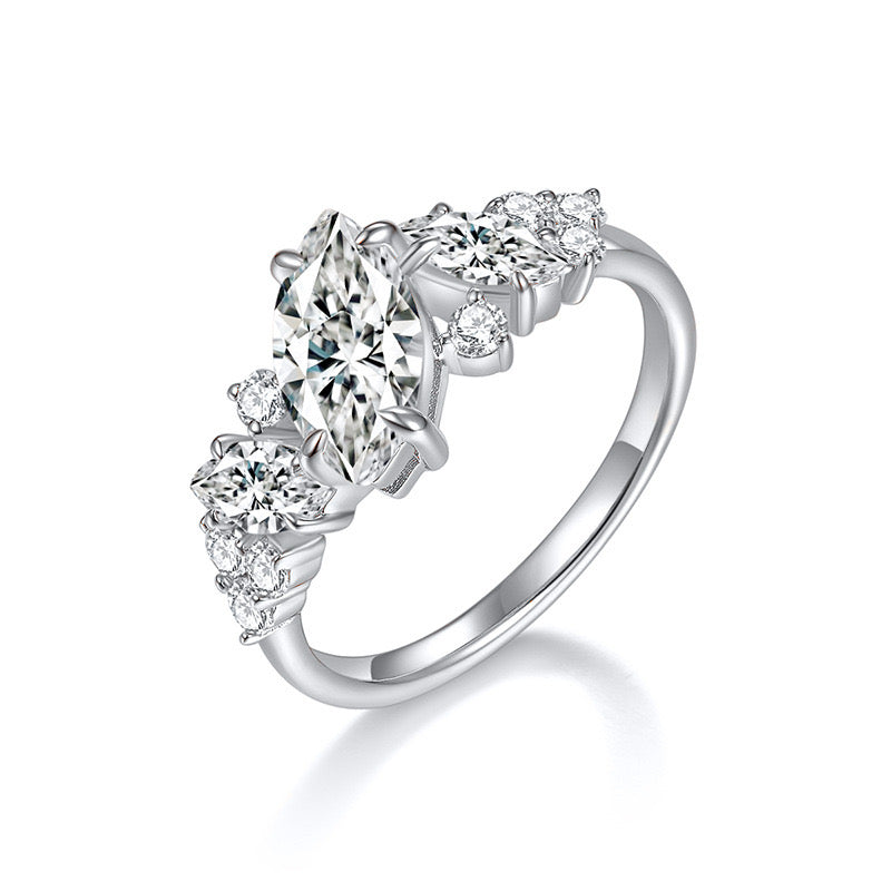 "Seren" 1ct Marquise Full Moissanite Ring S925