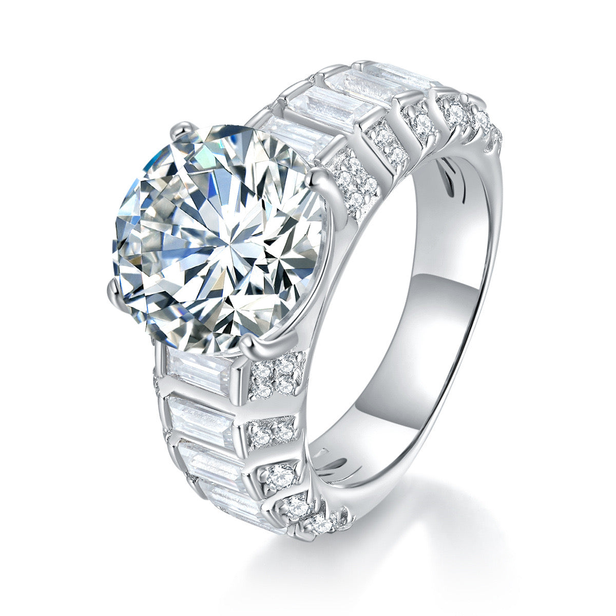 "Gia" 5ct Round Cut Moissanite Ring