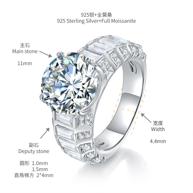 "Gia" 5ct Round Cut Moissanite Ring