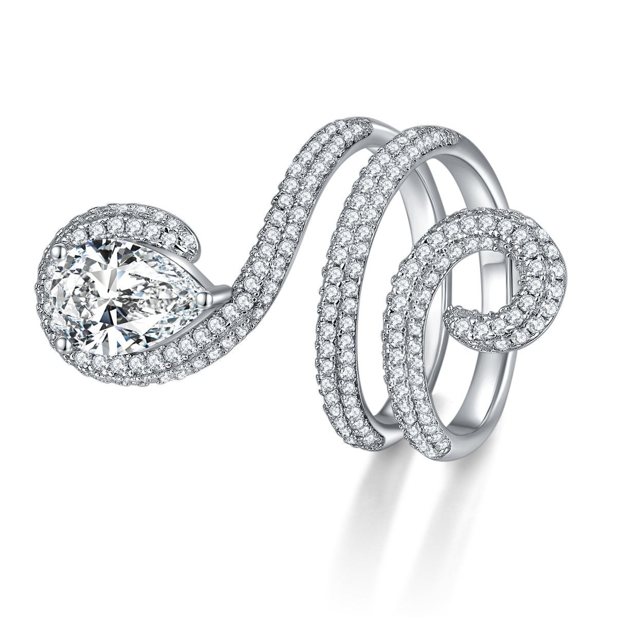 Mia 3ct pear cut Moissanite ring S925