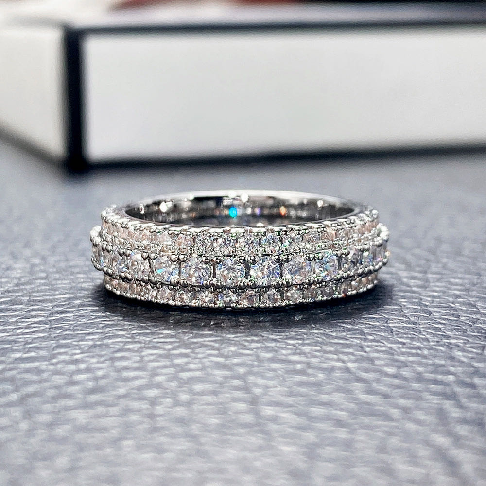 "Ferris Wheel" Full Moissanite Spinning Band S925