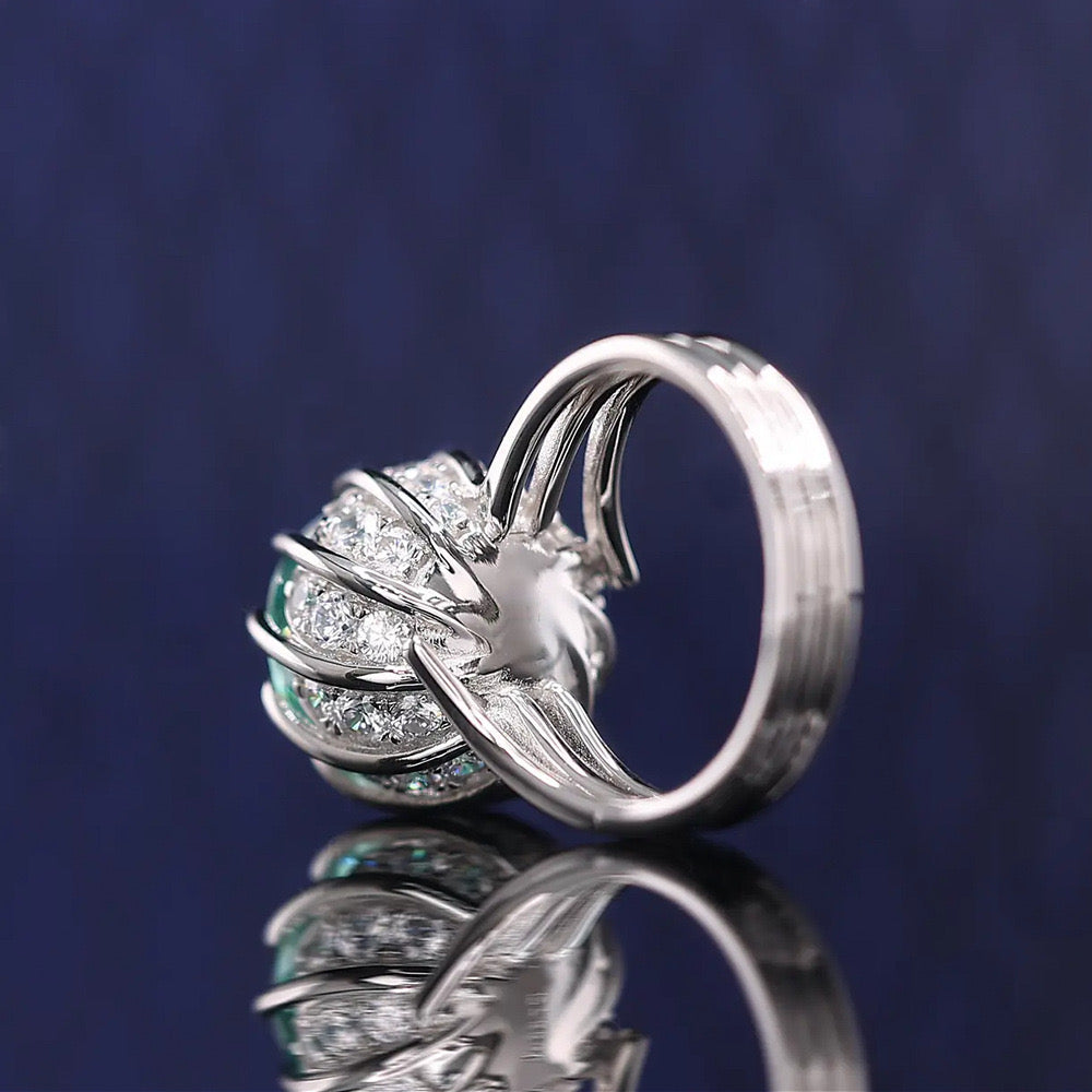 "Cassie" 3ct Round Firework Cut Moissanite Ring