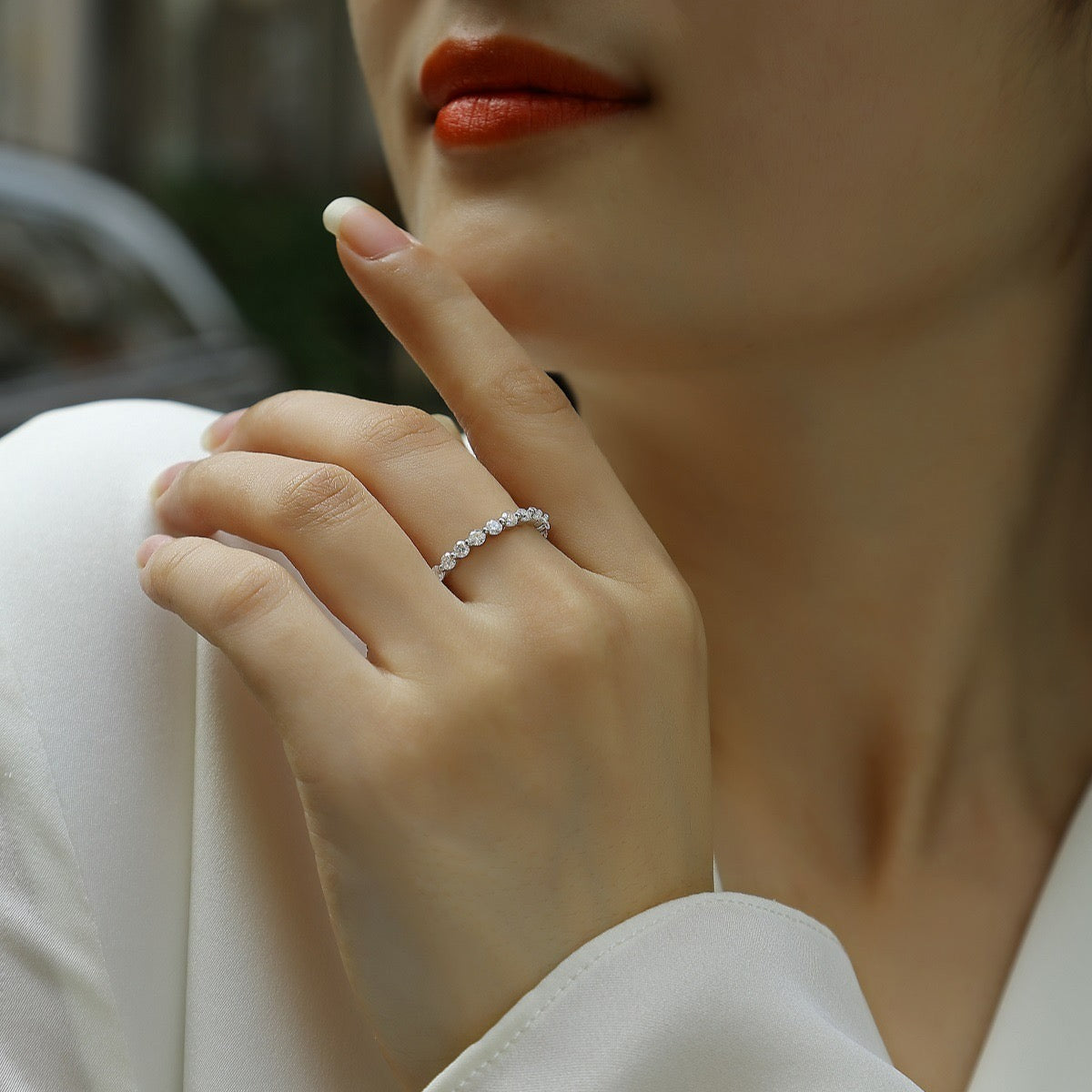 "Elise" Eternity Moissanite Ring Band S925