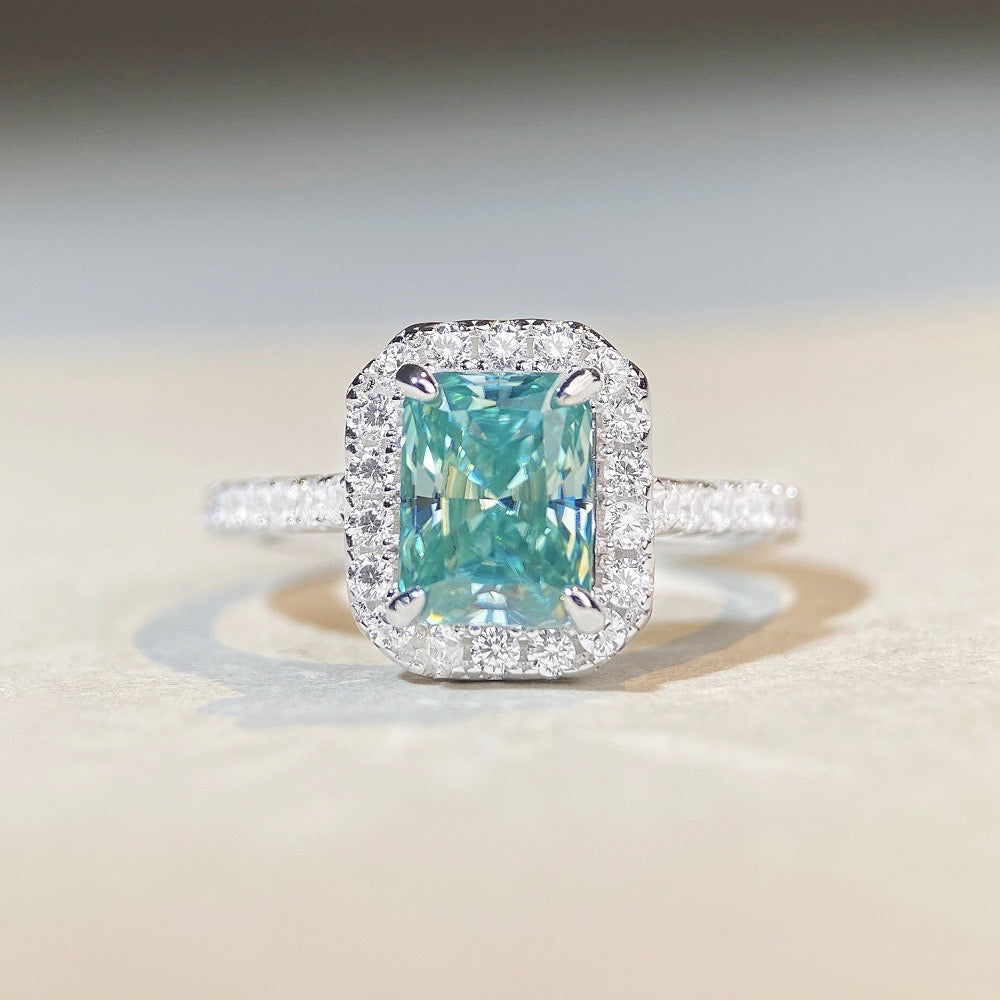 „Malediven“ 2ct Radiant Cut Moissanit Ring S925