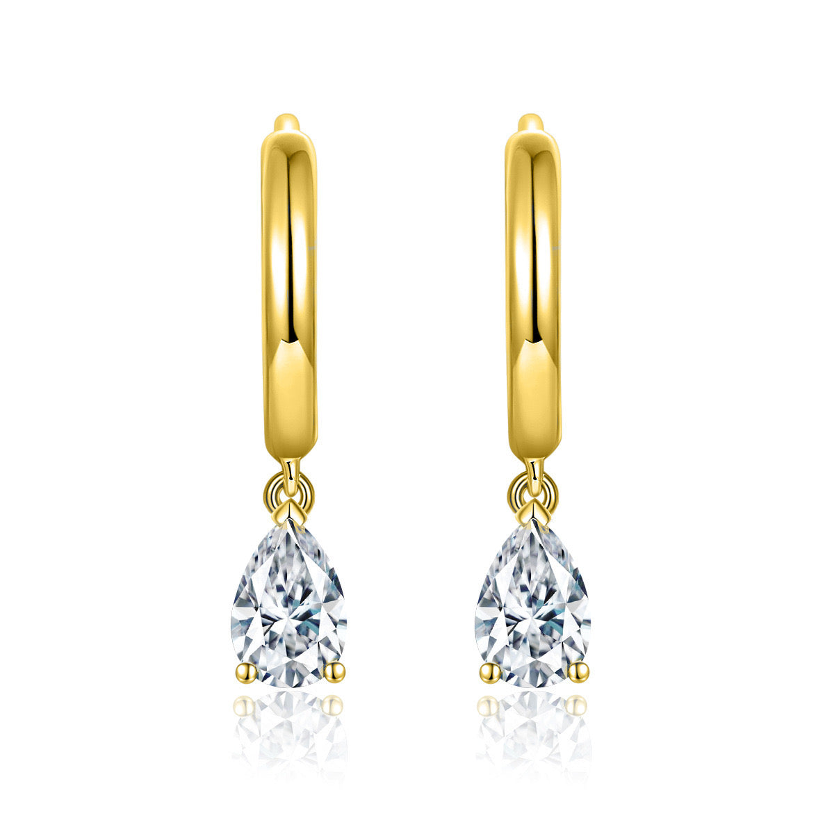"Rain" 1ct Pear/Heart/Round Moissanite Dangling Earrings S925