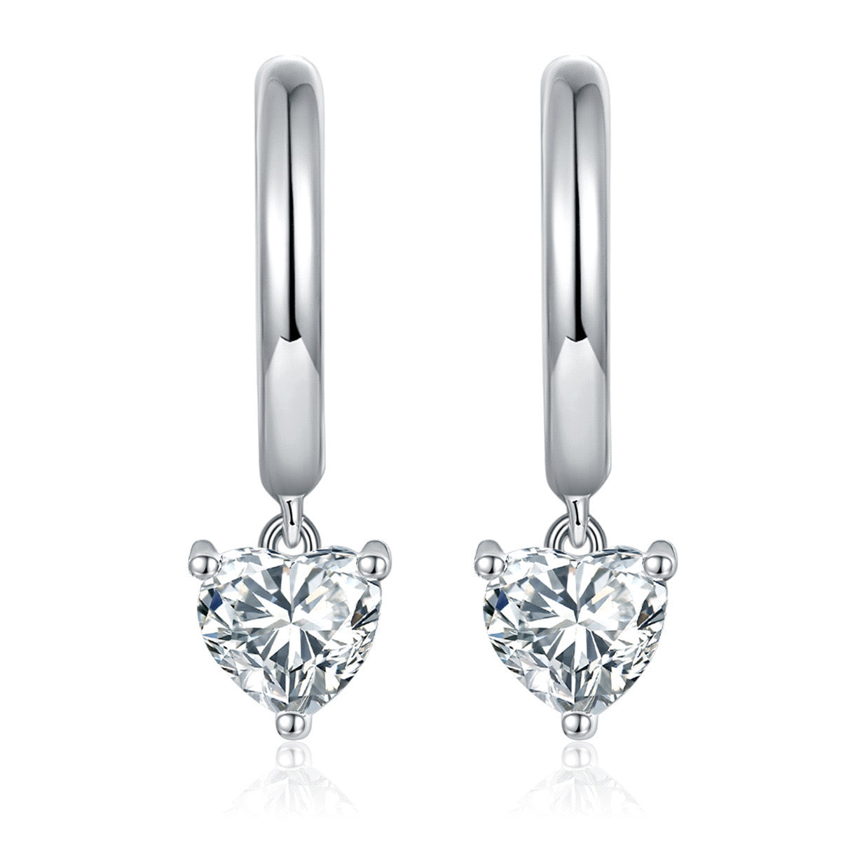 "Rain" 1ct Pear/Heart/Round Moissanite Dangling Earrings S925