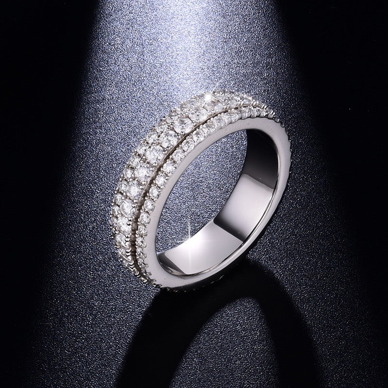 "Ferris Wheel" Full Moissanite Spinning Band S925